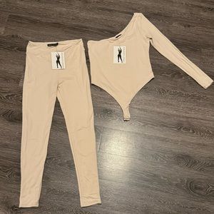 Naked Wardrobe bodysuit and pants set, oatmeal
